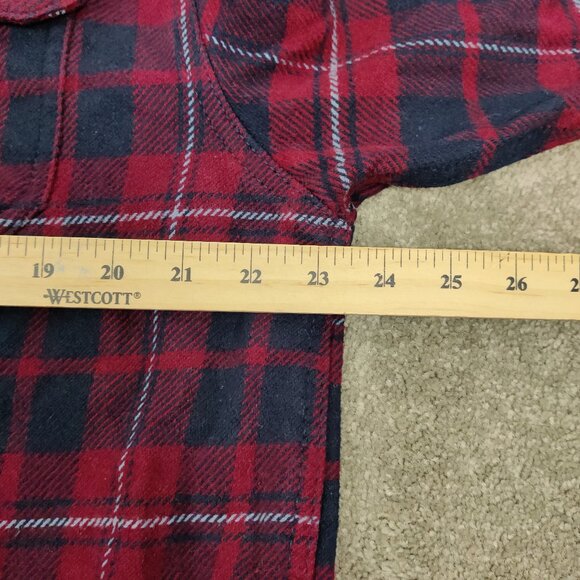 Orvis Men's Button Down Flannel Shirt in Red Blue Size XL 100% Cotton Christmas - Picture 8 of 10